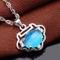 wholesale S925 Silver Korean Fashion Cat's Eye Vitallity Pendant Necklace Women's Collarbone Chain Elegant and Trendy Jewelry-0-2