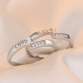 wholesale S925 Sterling Silver Couple Rings, Small Batch Design, Elegant Matching Bands for Men and Women, Adjustable Index Finger Rings for Qixi Festival-0-2