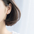 wholesale S925 silver ear clip, women's Japanese and Korean style, minimalist smooth round short hoop, elegant ear clasp, ear cartilage stud E1013-0-1