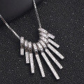 wholesale S925 silver European and American fashion long fringe pendant necklace for women, unique and niche trendy zircon-embellished collarbone chain for export jewelry-0-3