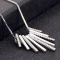 wholesale S925 silver European and American fashion long fringe pendant necklace for women, unique and niche trendy zircon-embellished collarbone chain for export jewelry-0-2