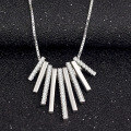 wholesale S925 silver European and American fashion long fringe pendant necklace for women, unique and niche trendy zircon-embellished collarbone chain for export jewelry-0-1