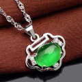 wholesale S925 Silver Korean Fashion Cat's Eye Vitallity Pendant Necklace Women's Collarbone Chain Elegant and Trendy Jewelry-0-1