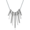 wholesale S925 silver European and American fashion long fringe pendant necklace for women, unique and niche trendy zircon-embellished collarbone chain for export jewelry-0-4