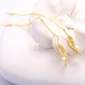 wholesale 925 Sterling Silver Versatile Pearl Ear Thread for Women Long Feather Earrings Fashionable Ear Drops-0-1