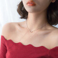 wholesale S925 silver Nalan sweet minimalist hollow heart necklace elegant ladies collarbone chain D3634-0-2