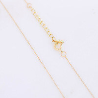 wholesale 9/10/14/18K Gold Cross Engine-Turned Naked Chain Adjustable Necklace for Women Wholesale-14K Yellow No Extender Chain 14K Yellow