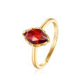 wholesale Fine Silver Japanese Korean Trendy Student Personality Mozambique Garnet Internet Famous Index Finger Knuckle Ring Pinky Ring for Women-0-4