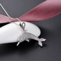 wholesale S925 Silver Dolphin Pendant Necklace, Cross-Border Hot-Selling Item, Sweet and Fresh Style Jewelry for Female Students Wholesale-0-1