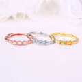 wholesale 925 Sterling Silver Natural Rose Quartz Topaz Fanta Stone Korean Style Twist Small Ring Fashion Versatile-0-1