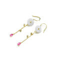 wholesale 9K Gold Artli Jewelry Natural Shell Flower Earrings Long Tassel Hook for Women, Spring New Collection-0-4