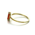 wholesale 9K gold vintage fashion natural garnet stackable ring for women wholesale-0-1