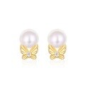 wholesale 925 sterling silver new Korean earrings, minimalist and elegant freshwater pearl stud earrings with bow, trendy and versatile for women-0-4