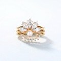 wholesale S925 silver metal vintage royal style crown ring for women, zircon openable stackable finger ring-0-4