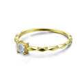 wholesale 14K Gold Princess Cut Moonstone Simple and Fashionable OL Versatile Ring Women's Jewelry-0-2