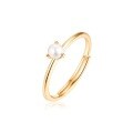 wholesale S925 Sterling Silver Natural Freshwater Pearl Ring, Simple and Stylish European and American Design, Adjustable Stackable Open Ring-0-5