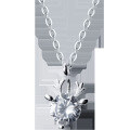 wholesale S925 Sterling Silver Women's Single Diamond Antler Necklace Simple Christmas Reindeer Collarbone Chain D3694-0-4