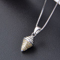 wholesale S925 Silver Ice Cream Cone Pendant Necklace, Sweet and Fresh Fashionable Personalized Women's Micro-Paved Zircon Jewelry Wholesale-0-2
