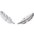 wholesale Sterling Silver Ear Studs Women Korean Style Simple Sweet Mini Feather Earrings Forest Style Ear Accessories E312-0-3