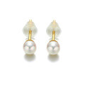 wholesale 14k gold wholesale manufacturer's simple women's Japanese and Korean style gold pearl earrings studs-0-1
