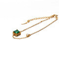 wholesale 9K/14K Gold Emerald Zircon Bracelet for Women, Korean Style Light Luxury Jewelry Accessories, Wholesale on Taobao-0-3