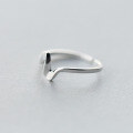 wholesale S925 Silver Ring Women's Korean Style Fashion Minimalist Heartbeat Ring Wave Open Adjustable Ring J2550-0-3