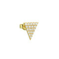 wholesale 9K Gold Full Diamond Triangle Stud Earring Single for Women, Same Style Zircon Earring Source Factory One-Piece Drop Shipping-0-5