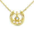 wholesale Moonstone Pearl Necklace Clavicle Chain with Moon Pendant in Gold Jewelry for Drop Shipping-0-5