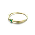 wholesale 9K Gold ArtLi Jewelry Wholesale Simple Vintage Versatile Natural Emerald Gemstone Ring for Women-0-1