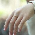 wholesale 9K gold combination stackable ring with a new minimalist retro natural pearl wave design-0-2