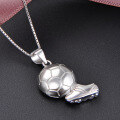 wholesale S925 silver football pendant necklace, dynamic, stylish, sweet, and fresh fashion jewelry for girls, wholesale-0-2