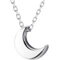 wholesale S925 silver moon necklace women's Korean Japanese sweet polished petite moon pendant short chain collarbone chain D1929-0-4