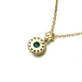 wholesale 9K Gold Natural Turquoise Dynamic Pendant for Women, Simple and Fashionable OL Necklace, Yili K Gold Jewelry, In Stock-0-1