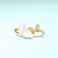 wholesale S925 Sterling Silver Freshwater Pearl Ring for Girls Adjustable Butterfly Ring Japanese and Korean Trendy Accessories Cross-Border E-commerce-0-1