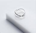 wholesale Metal: S925 Silver Women's S925 silver ring, Korean-Japanese style minimalist double-layer crossed lines open ring fashion ring J3943-0-3