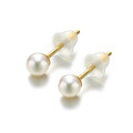 wholesale 14k gold wholesale manufacturer's simple women's Japanese and Korean style gold pearl earrings studs-0-5