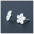 wholesale S925 silver earrings, artistic shell flower petal earrings for women, small fresh sweet trendy wholesale E0510-1-0-4