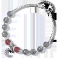 wholesale Sterling Silver Moonstone Labradorite Bracelet for Women with Diamond Accent Moon Crescent Strawberry Quartz Crystal Jewelry S2283-0-4