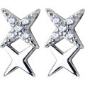 wholesale S925 Silver Star Earrings Women Korean Style Small Fresh Inlaid Diamond Four-Pointed Star Sweet Glow Ear Jewelry E8405-0-4