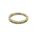 wholesale 14K Gold Japanese-style Light Jewelry Baroque Embossed Zirconia Ring Women's Minimalist Stacking Ring-0-4