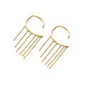 wholesale 9K Gold New Korean-style Fashion Pendant Earrings for Women, Long Elegant Tassel Design, Artistry Jewelry Versatile Gold Ear Accessories-0-2
