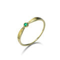 wholesale 9K Gold ArtLi Jewelry Wholesale Simple Vintage Versatile Natural Emerald Gemstone Ring for Women-0-5