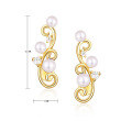 wholesale S925 sterling silver vine-woven earrings, vintage court-style versatile pearl earrings for women with fringe ear accessories-0-3