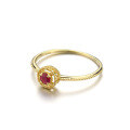 wholesale 14K Gold Artli Jewelry Vintage Lace Hollow-Out Ruby Ring Factory Direct Distribution-0-1
