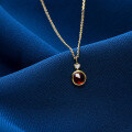 wholesale 9K Gold Alloy Women's Natural Gemstone Necklace, Simple and Fashionable New Collarbone Chain in Japanese and Korean Style-0-2
