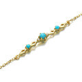 wholesale 9K Gold Japanese Light Luxury Jewelry, Simple and Fresh Turquoise Bracelet Wholesale-0-1