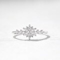 wholesale S925 Sterling Silver Snowflake Christmas Ring, Original Design by Airume, Versatile Pure Silver Jewelry for Wholesale-0-2
