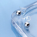 wholesale S925 Sterling Silver Nalan Minimalist Smooth Round Short Hook Light Pearl Earrings G1052-0-3