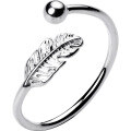 wholesale S925 Silver Ring Women's Bohemian Sweet Leaf Ring Open Feather Tail Ring J1936-0-4