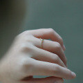 wholesale 9K Solid Gold V-Shaped Plain Ring for Women, Retro and Versatile Design-0-3